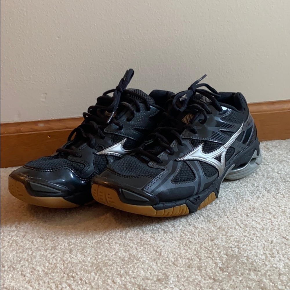 Mizuno Wave Black Volleyball Athletic Shoes Size10
